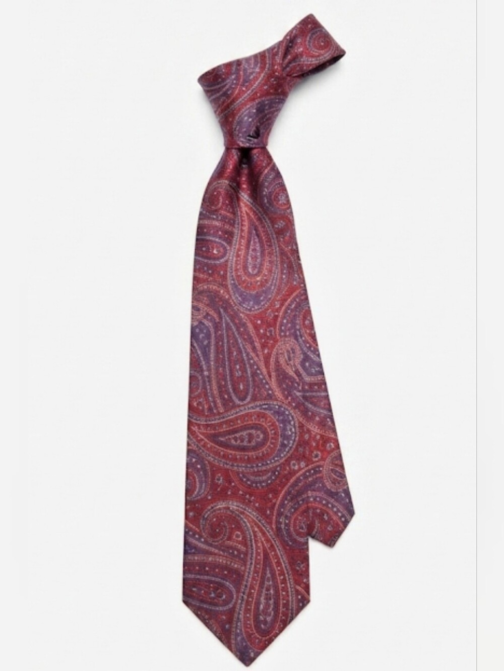 Windsor Red and Purple Paisley Tie